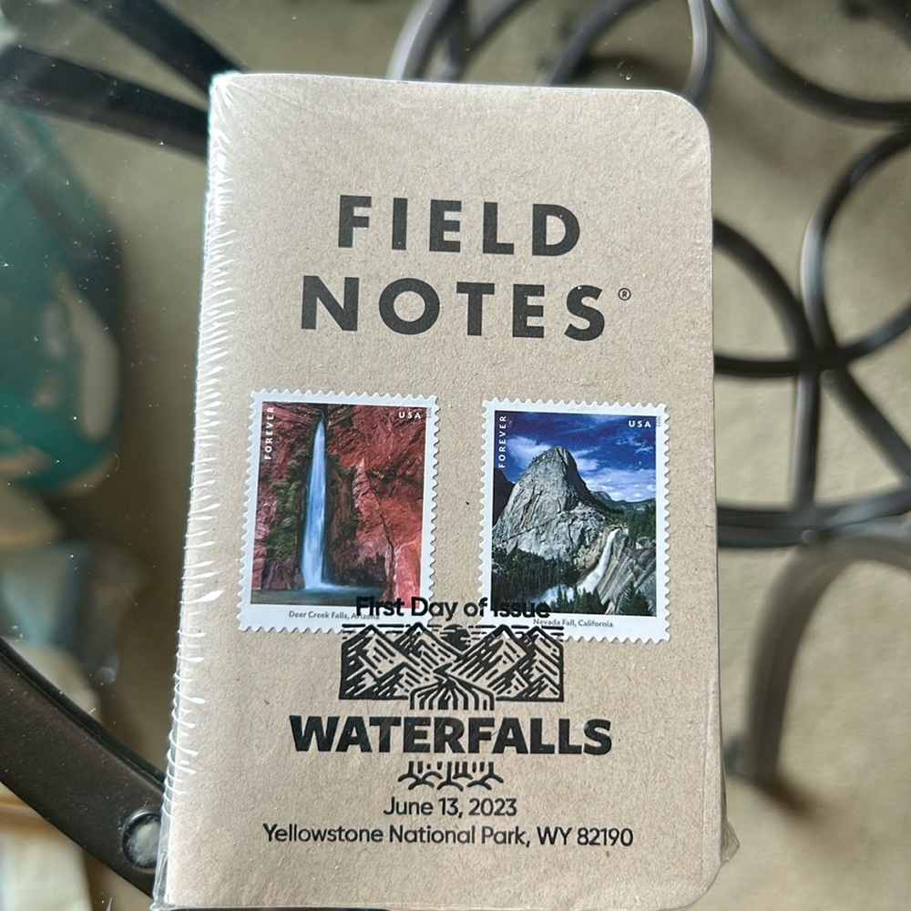 USPS field notes, waterfalls set of six unopened first day of issue